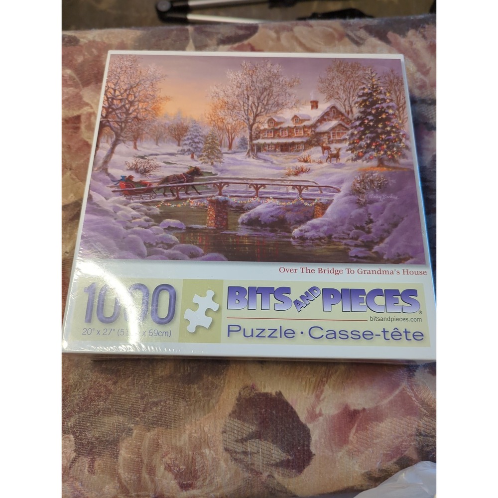 Bits And Pieces Over The Bridge To Grandma's House 1,000 Piece Puzzle Christmas